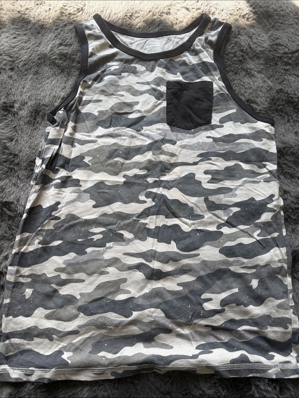 KIDS Gray Camo Tank Top with Pocket SIZE 14/16